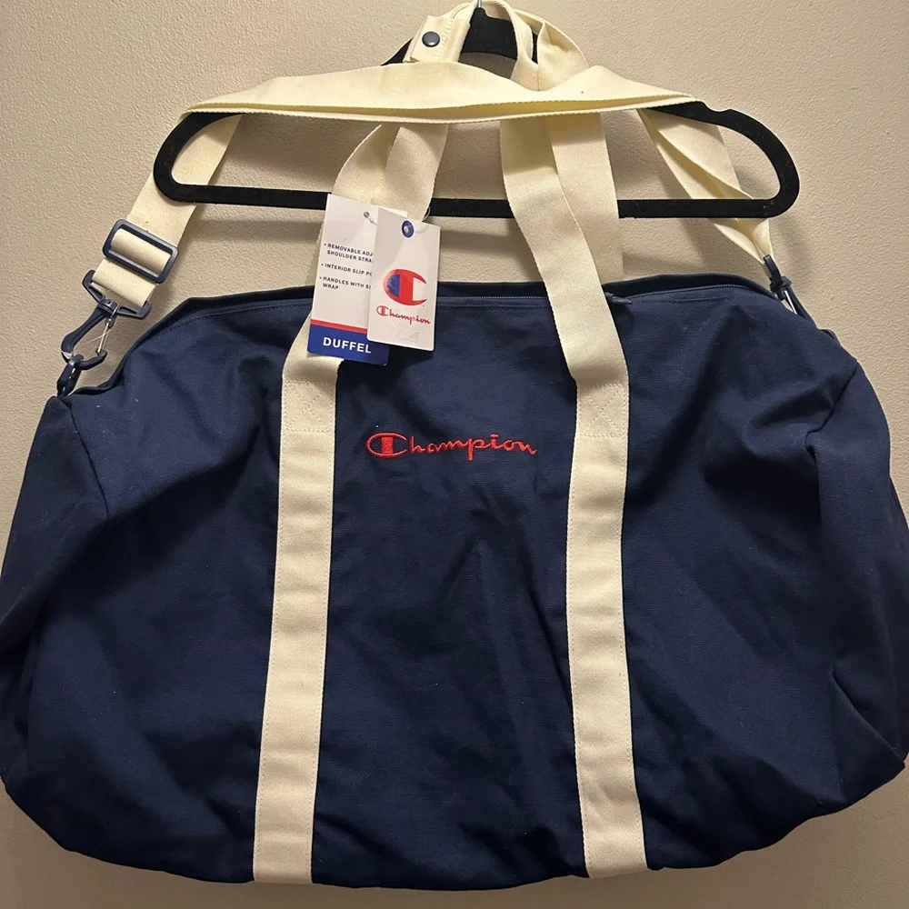 Champion Canvas Navy 24” Duffel Bag- Great for heading off to college/school!